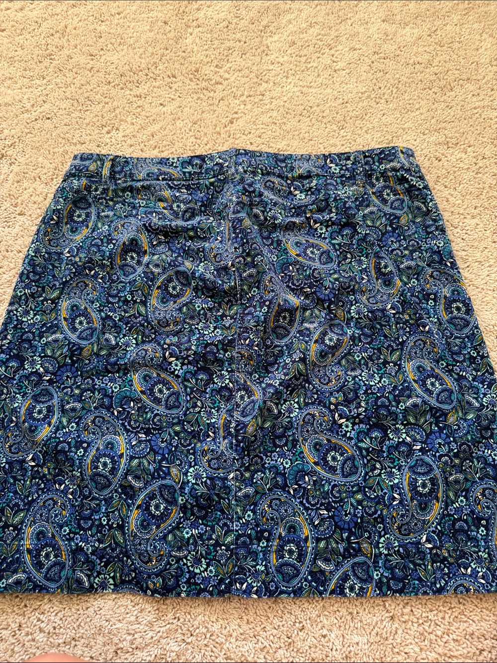 Talbots Navy Paisley Mini Skirt - Picture 5 of 6
